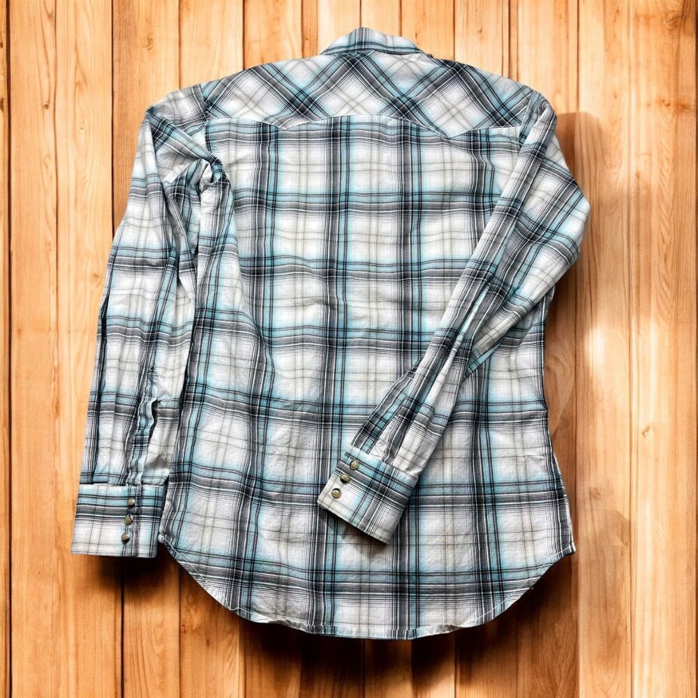 Wrangler Retro Western Plaid Button-Up Shirt Men … - image 2